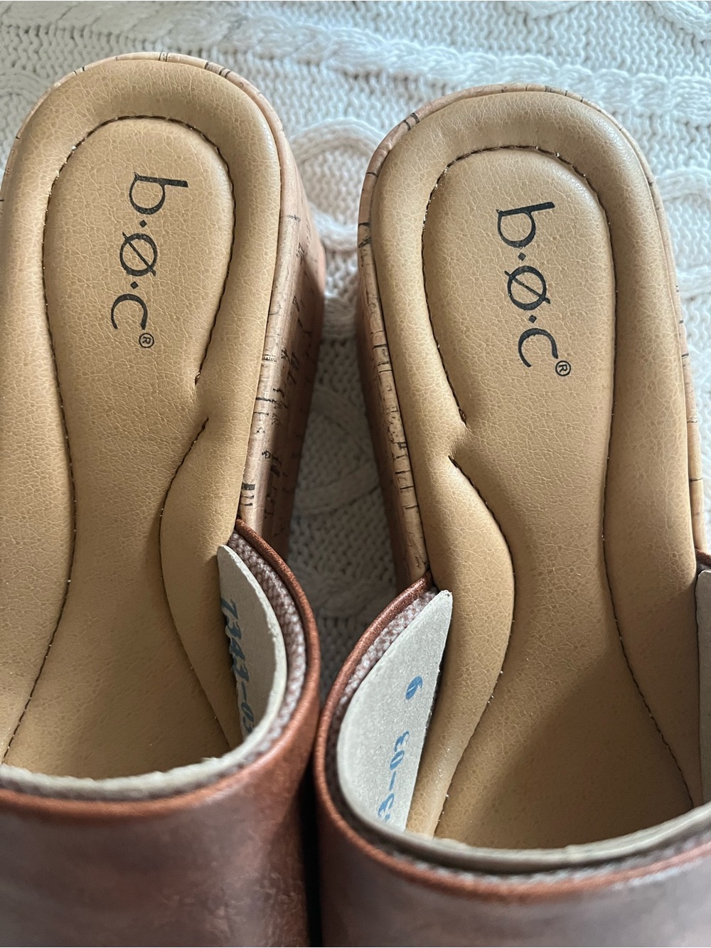b.o.c. Dark Tan (Brown)”Savia” Wedge Slide Women’s Size 9 - Picture 5 of 13
